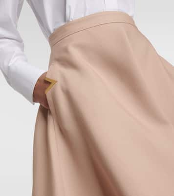Jupe midi VGold en Crêpe Couture | Valentino