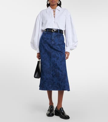 Falda midi de denim | Erdem