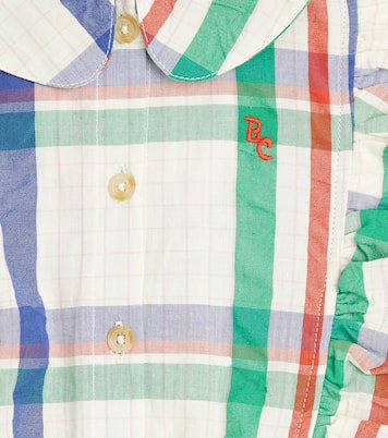 Checked ruffle-trimmed cotton dress | Bobo Choses