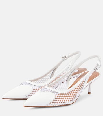 Escarpins Le Cœur en cuir verni et résille | Alaïa