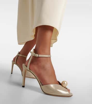 Sandali Sacora 85 in pelle con perle bijoux | Jimmy Choo