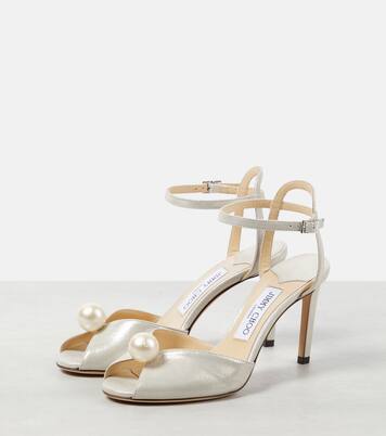 Sandali Sacora 85 in pelle con perle bijoux | Jimmy Choo