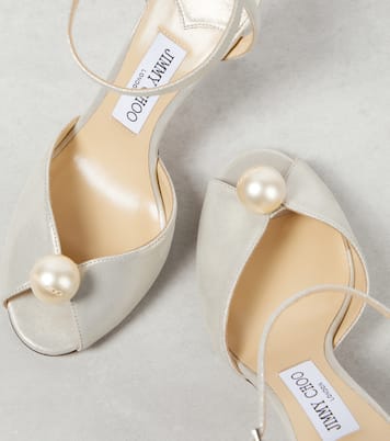 Sandali Sacora 85 in pelle con perle bijoux | Jimmy Choo