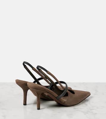 Escarpins slingback Monili en daim | Brunello Cucinelli