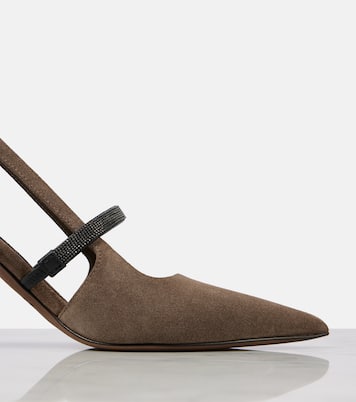 Escarpins slingback Monili en daim | Brunello Cucinelli