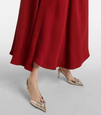 Pumps slingback VLogo Signature in pelle metallizzata | Valentino Garavani