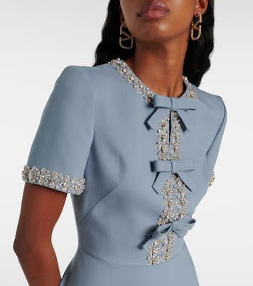 Crepe Couture embellished midi dress | Valentino