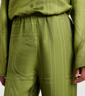 Weite Hose aus Seiden-Twill | Toteme