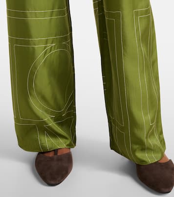 Weite Hose aus Seiden-Twill | Toteme