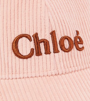 로고 코튼 코듀로이 베이스볼 캡 | Chloé Kids