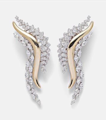Boucles d'oreilles Golden Strada en or jaune et blanc 18 ct et diamants | Yeprem