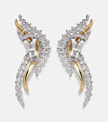 Boucles d'oreilles Golden Strada en or jaune et blanc 18 ct et diamants | Yeprem