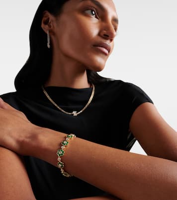 Bracciale Flora in oro 18kt con smeraldi e diamanti | Anita Ko