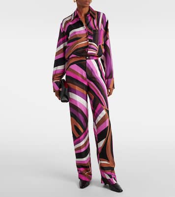 Pantaloni a gamba larga Iride in twill di seta | Pucci