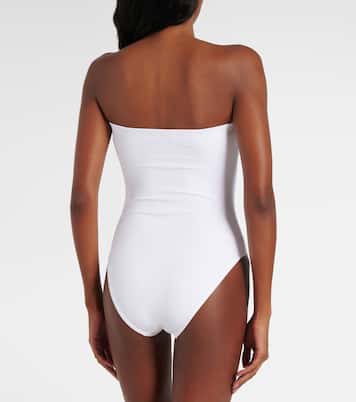 Hana embroidered bandeau swimsuit | Karla Colletto