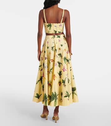 Top cropped in popeline di misto cotone | Oscar de la Renta