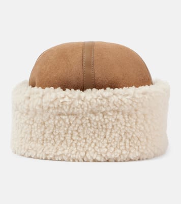 Cappello in suede e shearling con pelle | Toteme