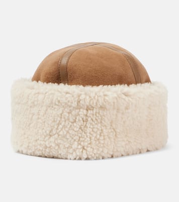 Cappello in suede e shearling con pelle | Toteme