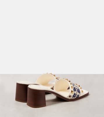 County 60 Rockstud embroidered mules | Valentino Garavani