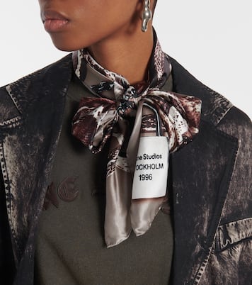 Foulard in twill di seta con stampa | Acne Studios