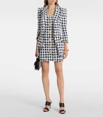 Robe en tweed à motif pied-de-poule | Balmain