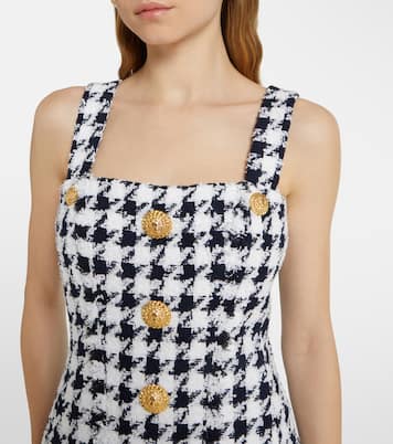 Robe en tweed à motif pied-de-poule | Balmain