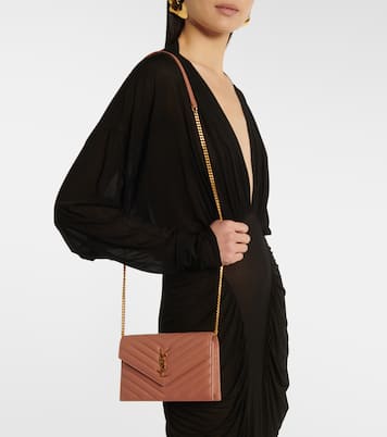 Cassandre matelassé leather wallet on chain | Saint Laurent