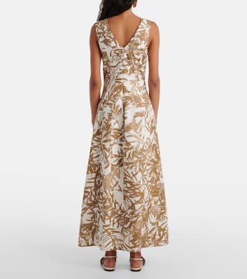 Robe midi imprimée en coton | Brunello Cucinelli