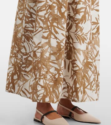 Robe midi imprimée en coton | Brunello Cucinelli