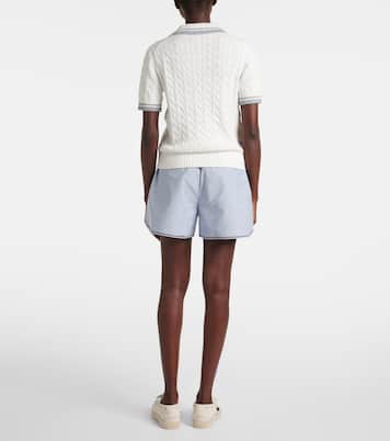 Pullover in cotone a trecce con logo | Brunello Cucinelli