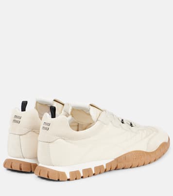 Tyre suede-trimmed sneakers | Miu Miu