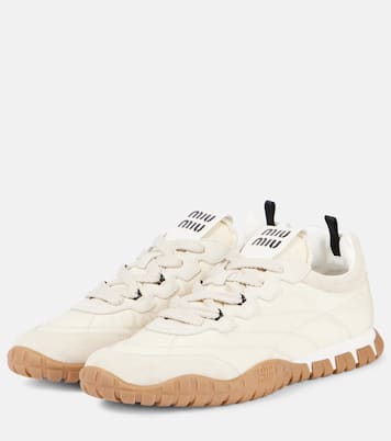 Tyre suede-trimmed sneakers | Miu Miu
