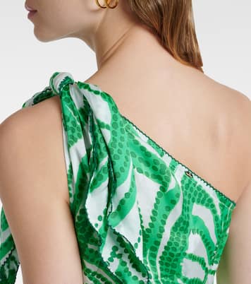 Celie printed one-shoulder minidress | Poupette St Barth