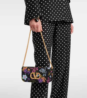 Verzierte Clutch Locò Small aus Moiré | Valentino Garavani