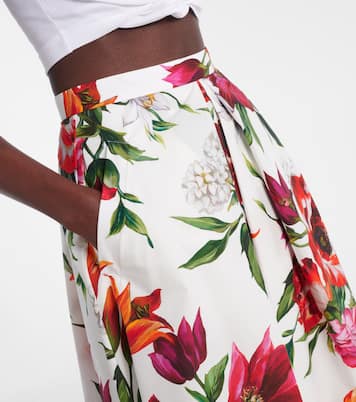 Floral cotton poplin midi skirt | Dolce&Gabbana
