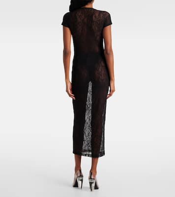 Falda midi de encaje translúcida | Wardrobe.NYC