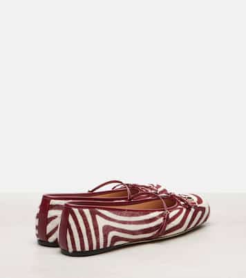 Horsebit calf hair ballet flats | Gucci