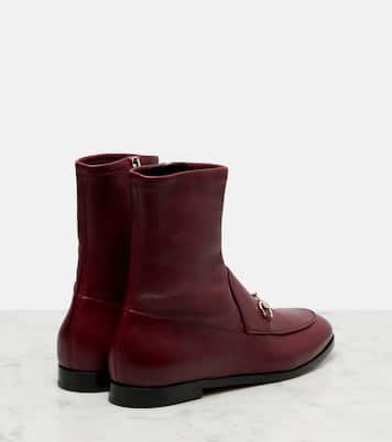 Horsebit leather ankle boots | Gucci