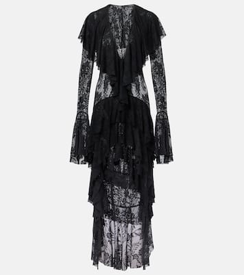 Asymmetric ruffled midi dress | Norma Kamali