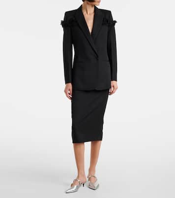 Blazer aus Wolle mit Spitze | McQueen
