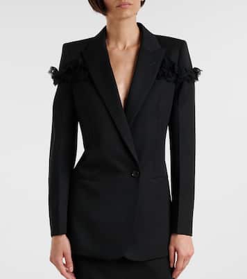 Blazer aus Wolle mit Spitze | McQueen
