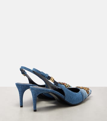 Embellished 60 denim slingback pumps | Dolce&Gabbana