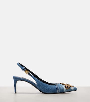 Embellished 60 denim slingback pumps | Dolce&Gabbana