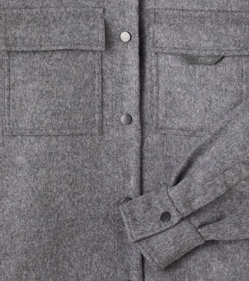 Monili珠饰初剪羊毛衬衫外套 | Brunello Cucinelli Kids