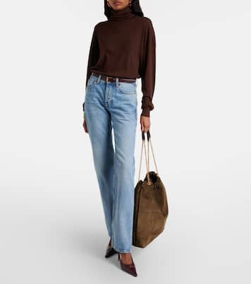 Schultertasche Jamie Large aus Veloursleder | Saint Laurent