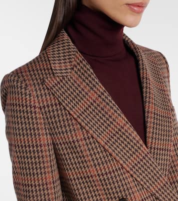Guelfo checked wool and cotton blazer | Max Mara