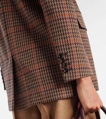 Guelfo checked wool and cotton blazer | Max Mara