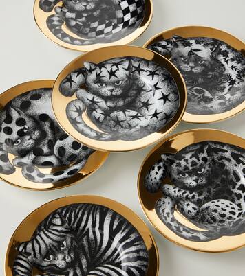 Set de 6 tazas de té y platillos High Fidelity de porcelana | Fornasetti