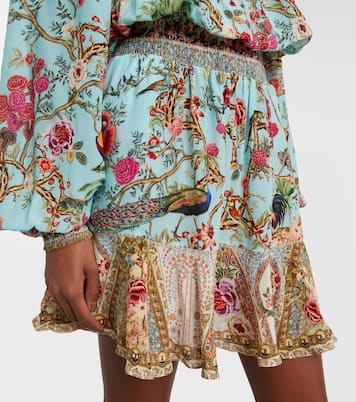 Embellished off-shoulder silk crêpe minidress | Camilla