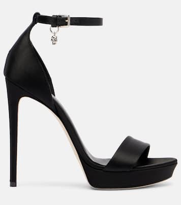 Jewel embellished satin platform sandals | McQueen